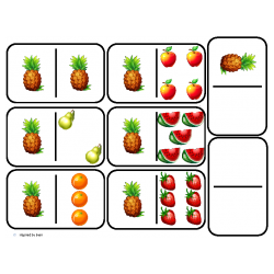 Domino Math with Fruit Theme/Matching/One to One Correspondence for Autism